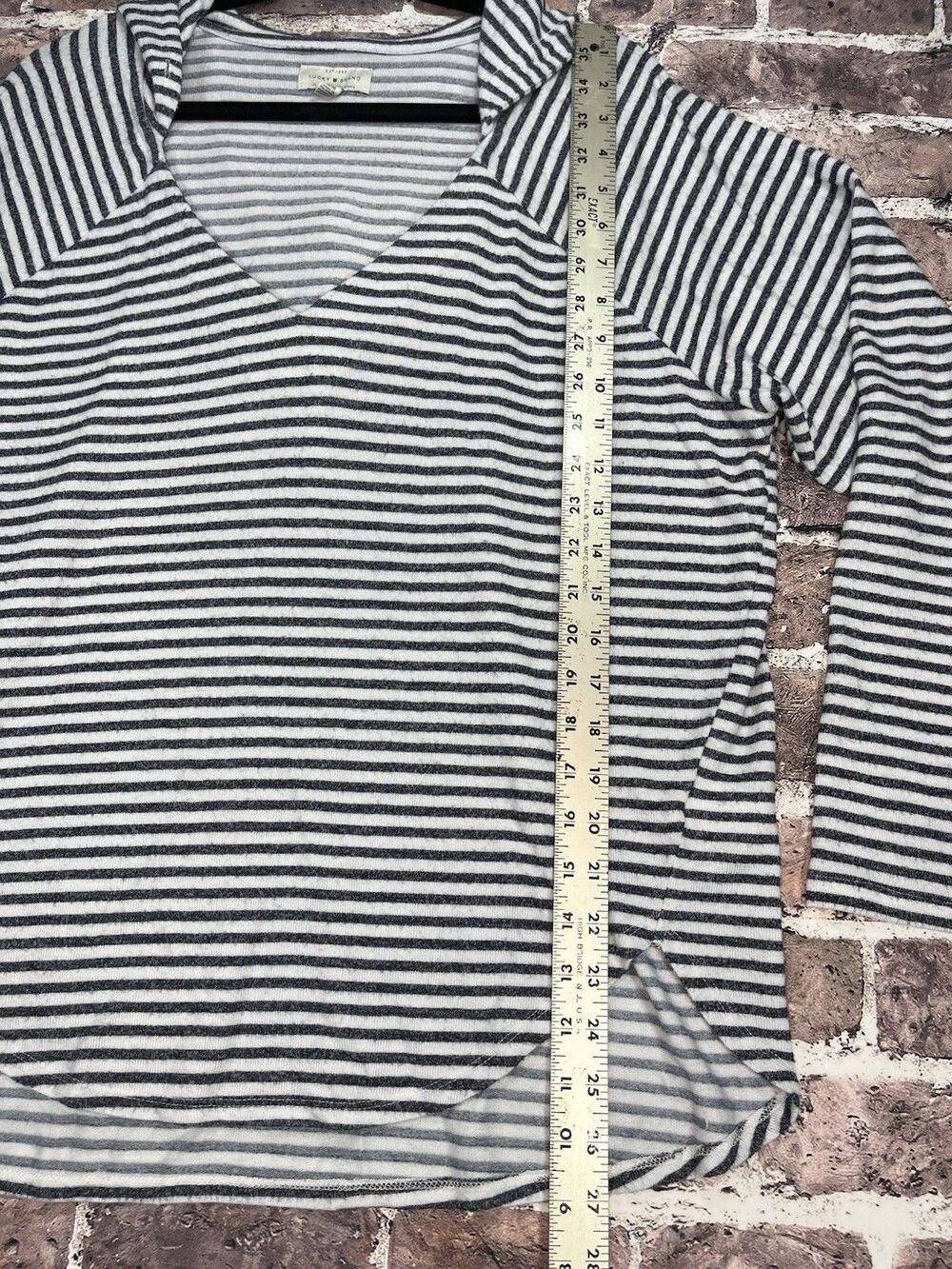 Lucky Brand Long Sleeve Striped Hoodie Pullover Women M Spring Summer Baja Beach - Picture 3 of 6